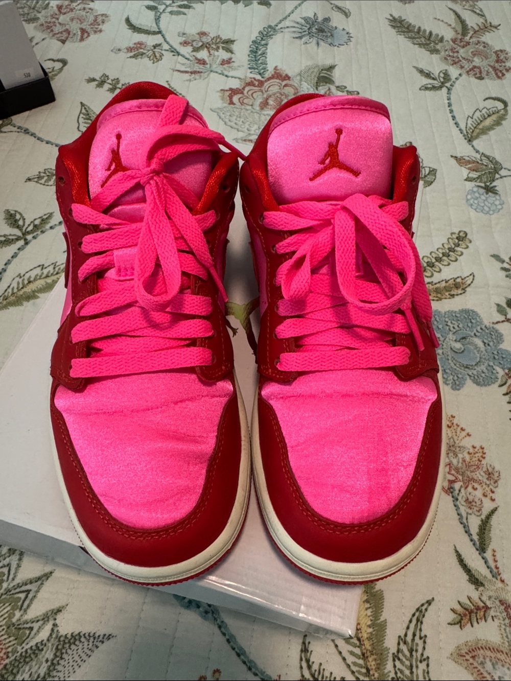 Jordan Women’s Low-Top Sneakers in Hot Pink and Red:/ Limited edition